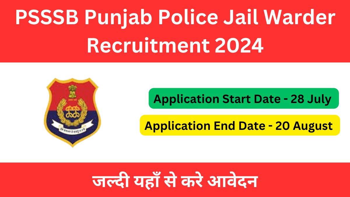 PSSSB Punjab Police Jail Warder Recruitment 2024