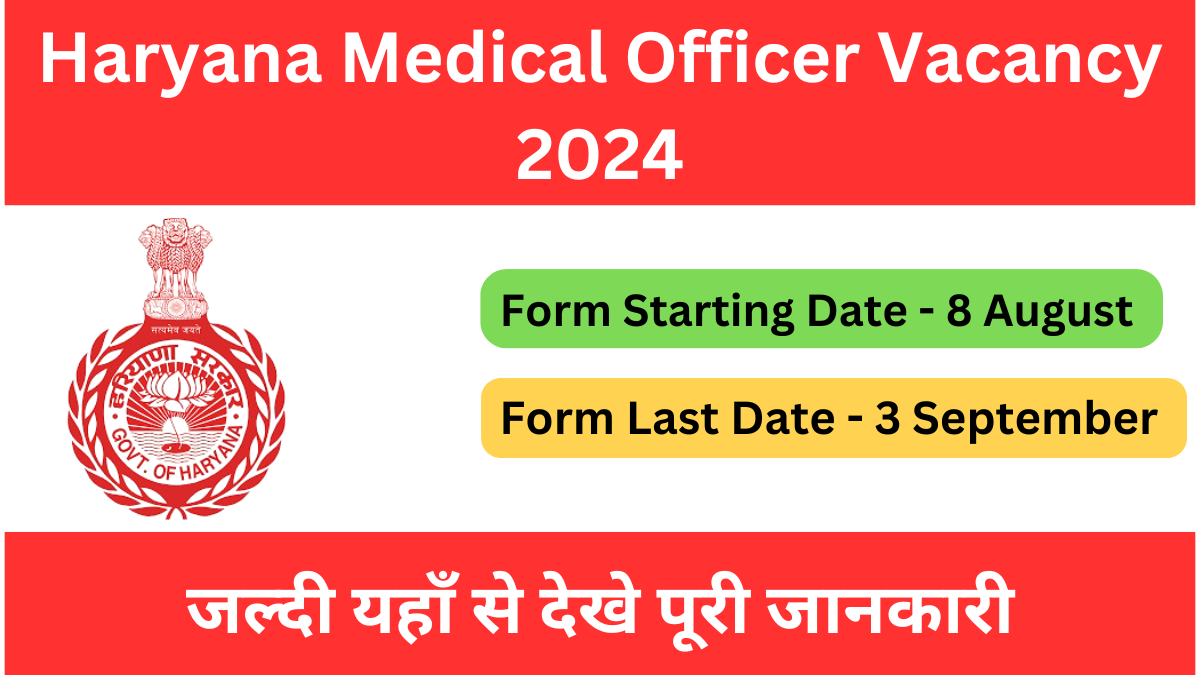 Haryana Medical Officer Vacancy 2024